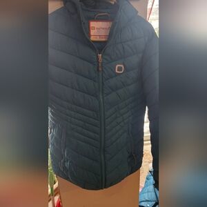 Women's Teal Quilted Hooded Puffer Jacket